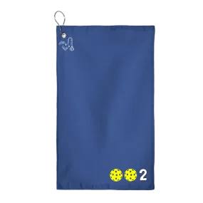 002 Pickleball (Customizable Colors) | Pickleball Court Towels | Grommeted 100% Cotton Terry Velour