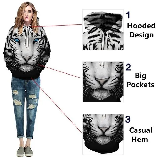 3D Tiger Print Unisex Sweatshirts