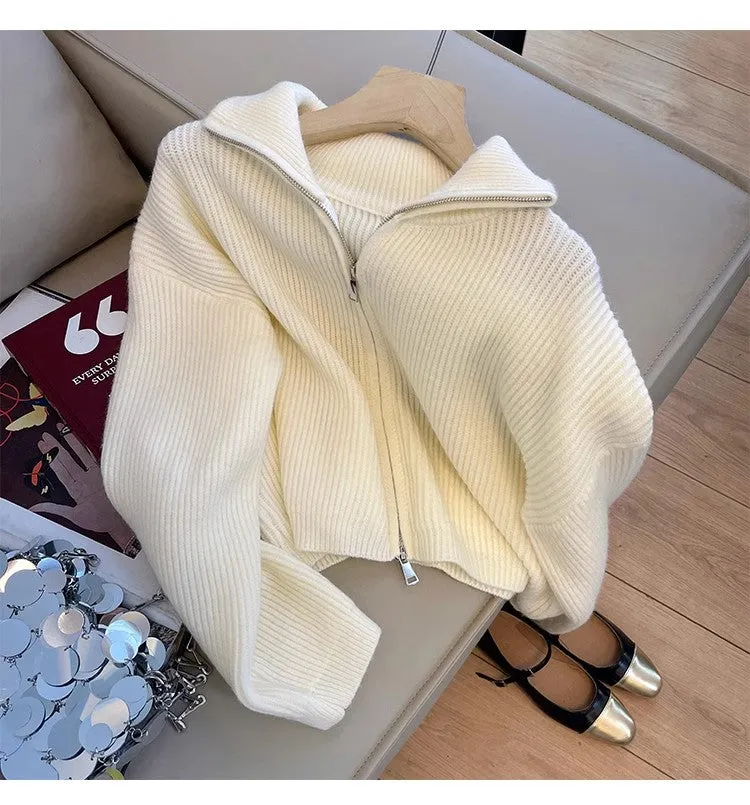 Autumn soft sweater jacket for women knitted cardigan     S4844