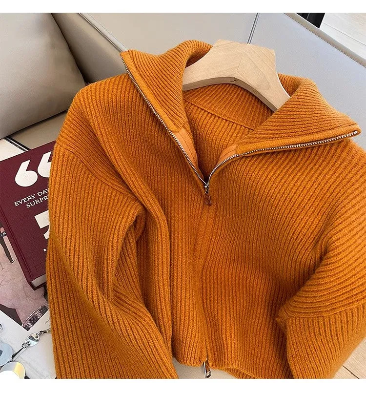 Autumn soft sweater jacket for women knitted cardigan     S4844