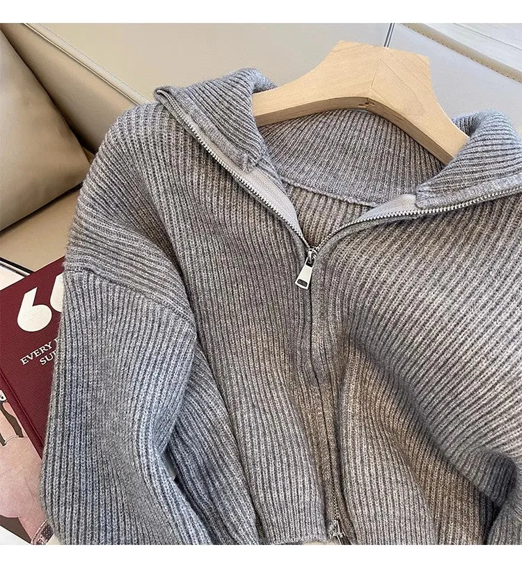 Autumn soft sweater jacket for women knitted cardigan     S4844