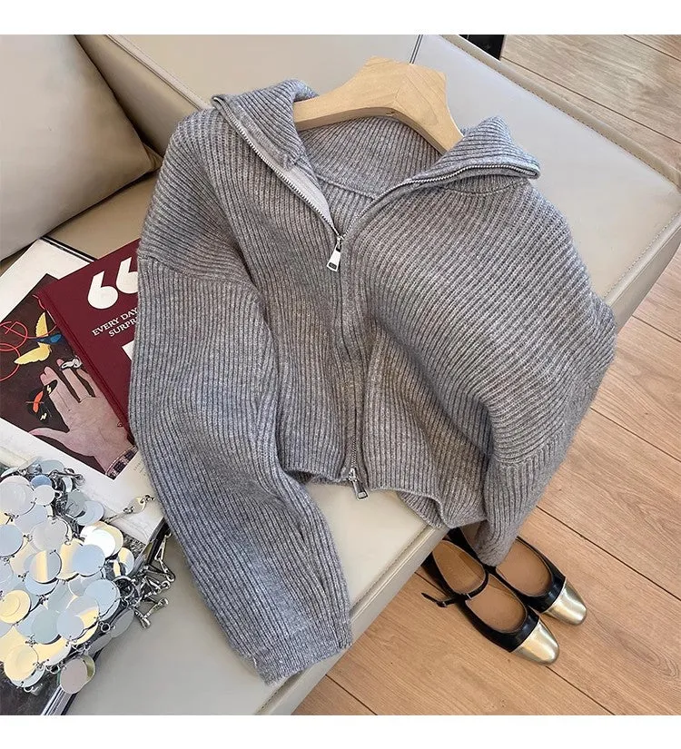 Autumn soft sweater jacket for women knitted cardigan     S4844