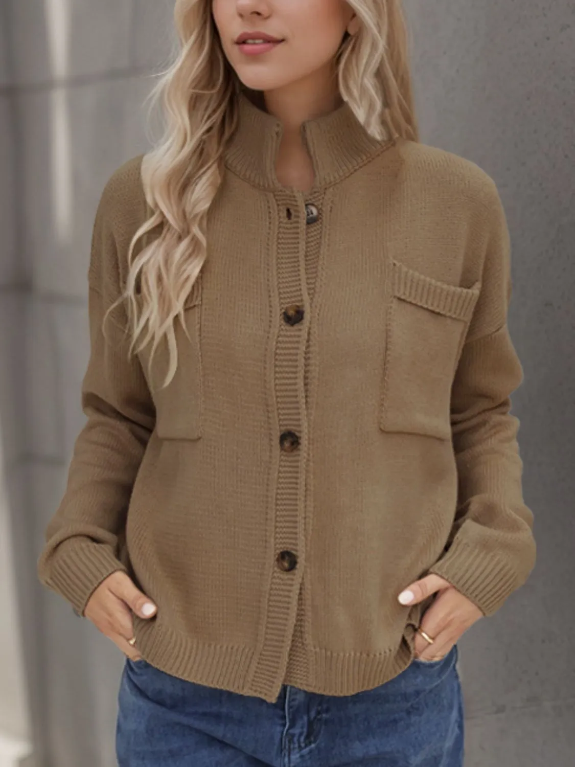 Button Up Long Sleeve Cardigan