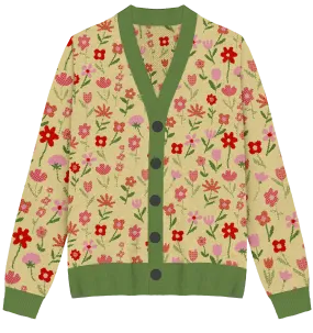 Flower Patch Knit Cardigan