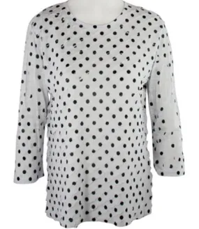 Jess & Jane - Polka Dots, Ruffle Accents, Scoop Neck, Sublimation Print Top