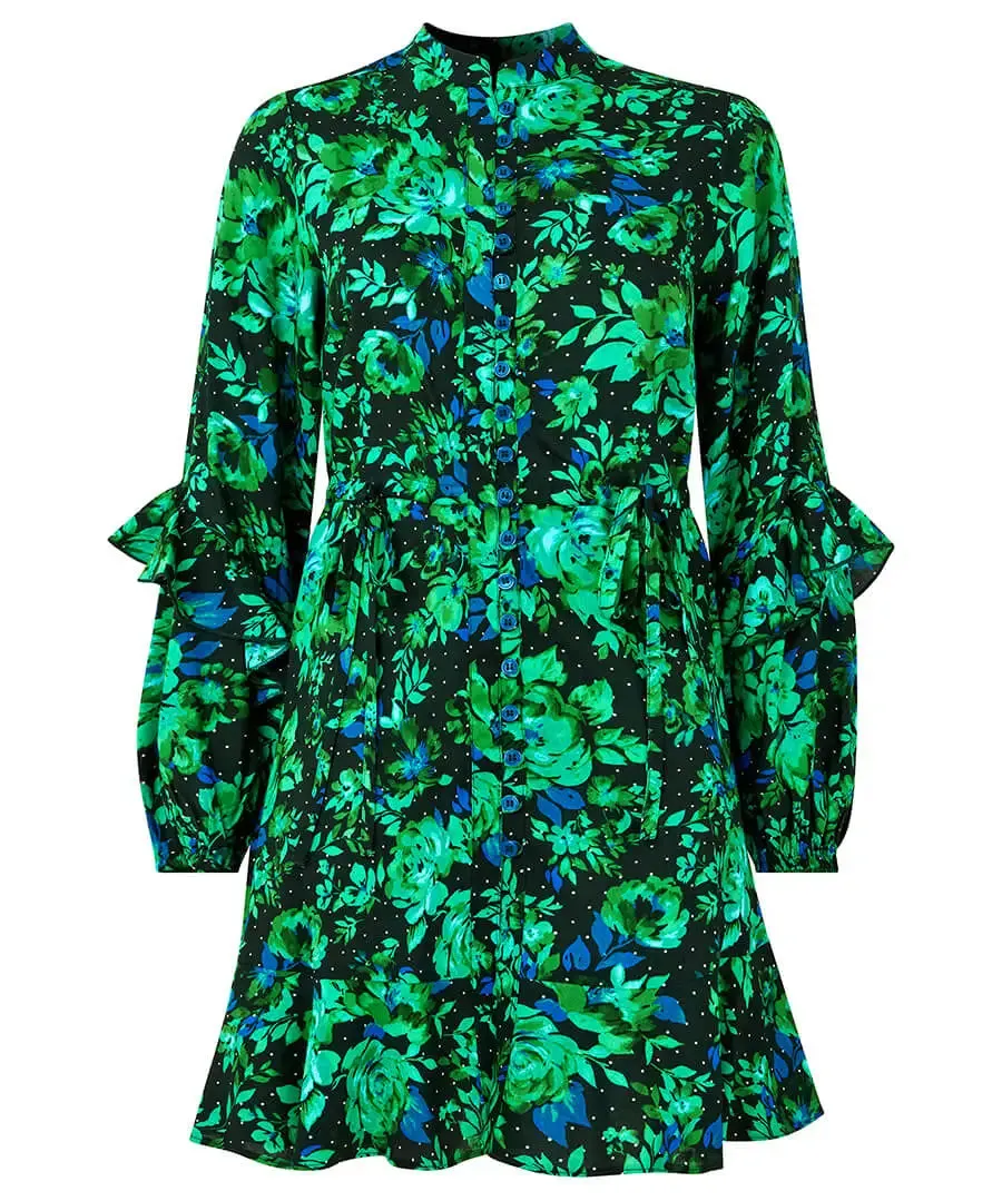 Joe Browns 16 Green Winter Florals Tunic Dress