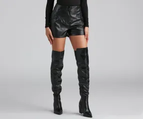 Sleek Look Faux Leather Shorts