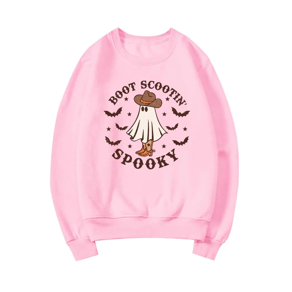 Spooky Cowboy Cute Ghost Fun Fall Cozy Hoodie