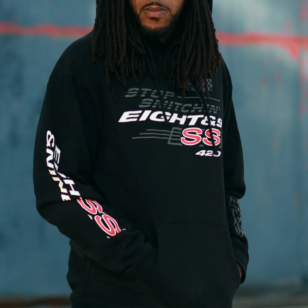 Stop Snitchin Heavy Hooded Sweatshirt Black